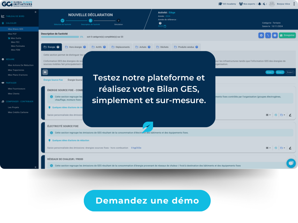 Testez notre logiciel de bilan carbone